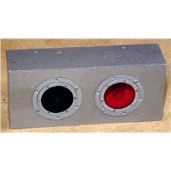 Space Age Red and Green Light Box in Silver  