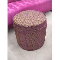 Gold and Purple Persian Print Ottoman