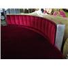 Image 2 : 7' Foot Burgundy Round with Tufted Chrome Head Board