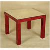 Image 1 : 22"x22"x18" Red and White Mirror Glass Side Table X8