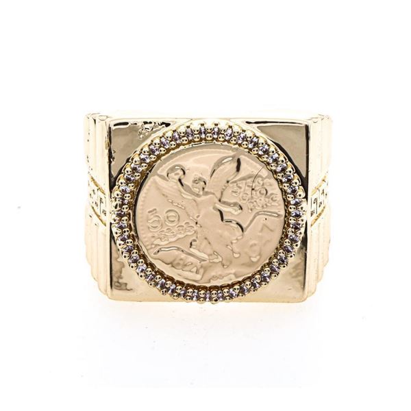 18kt Gold Overlay Ring 50 Peso Coin Ring Size 9
