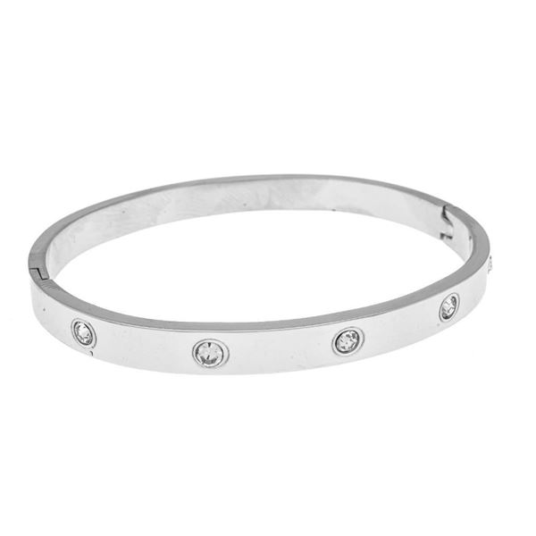 18kt Luxurious S.P Bangle Cuff Bracelet w/ Gemston