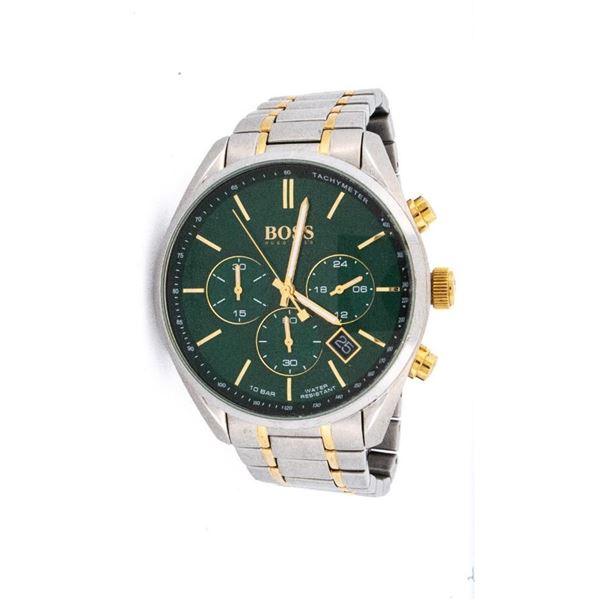 "BOSS" Gents Hugo Boss Qtz. Watch Green Dial Stain