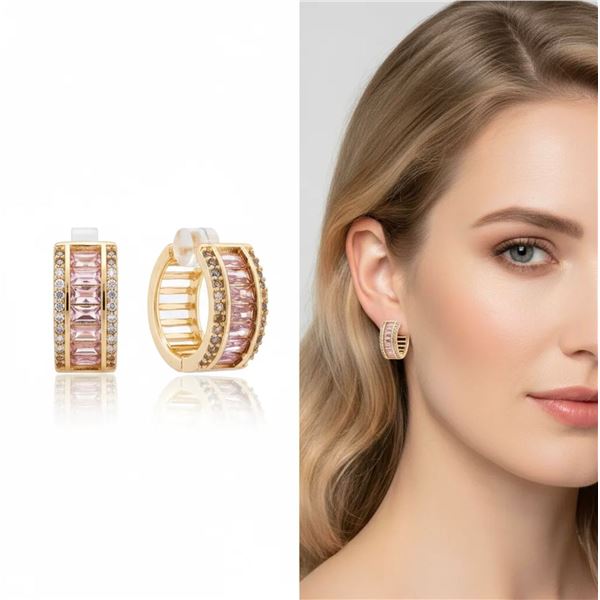 18kt Gold-Overlay Oro Laminado Hoop-Style Earrings