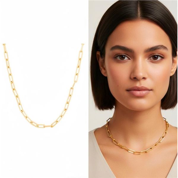 18kt Oro Laminado 22" Paper Clip Necklace