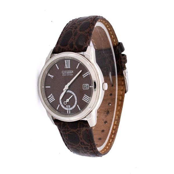 Gent's "CITIZEN" QTZ Watch Brown Dial w/Date Leath