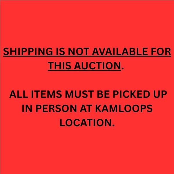 SHIPPING IS NOT AVAILABLE FOR THIS AUCTION