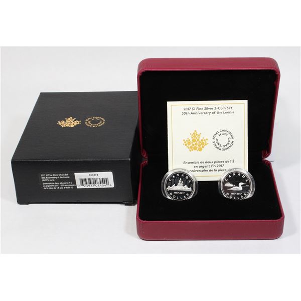 2017 ROYAL CANADIAN MINT 1$ FINE SILVER 2-COIN SET