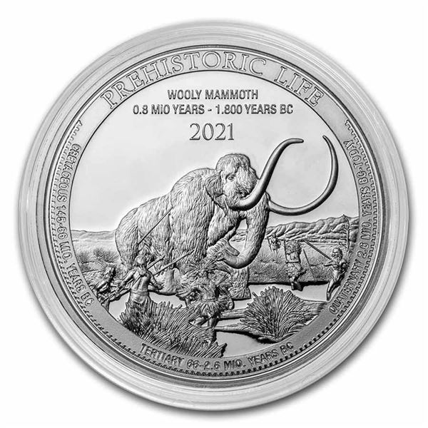 2021 1 OZ WOOLY MAMMOTH PREHISTORIC LIFE