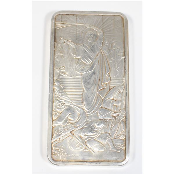 10 OZ JESUS CLEARS THE TEMPLE SILVER BAR