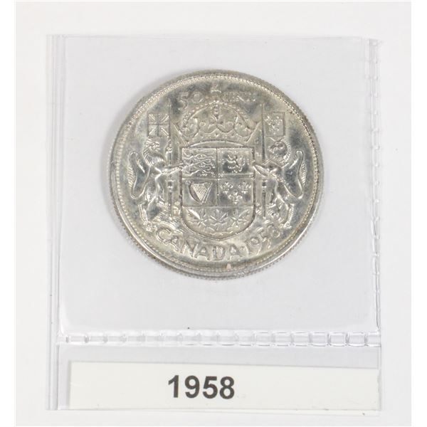 1958 CANADA SILVER HALF DOLLAR