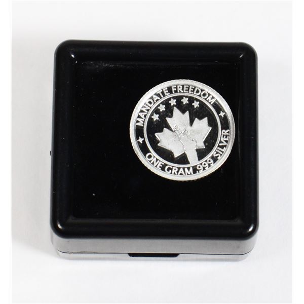 1 GRAM SILVER ROUND IN GEMSTONE DISPLAY BOX