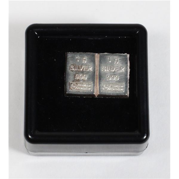 2-1 GRAM SILVER BARS IN GEMSTONE DISPLAY BOX
