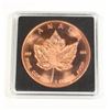 Image 1 : 1 OZ CANADA MAPLE LEAF COPPER ROUND