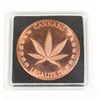 Image 1 : 1 OZ CANNABIS COPPER ROUND
