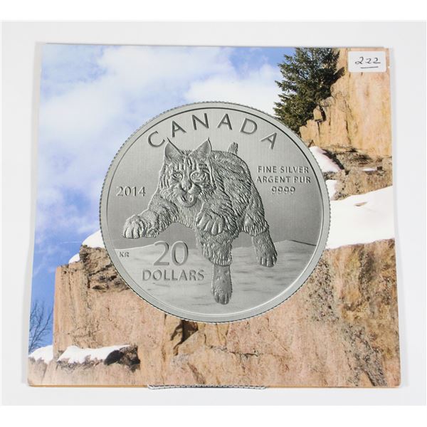 2014 $20 DOLLAR FINE SILVER SPECIMEN