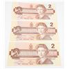 Image 1 : 1 SET 3 - $2.00 1986 CANADIAN BILLS, CARD #99.