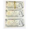 Image 1 : 1 SET 3 - $1.00 1973 CANADIAN BILLS, CARD #98.