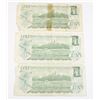 Image 2 : 1 SET 3 - $1.00 1973 CANADIAN BILLS, CARD #98.