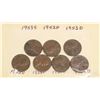 Image 1 : 1 SET 7 - 1953 - 1958 ONE CENT US COINS, CARD
