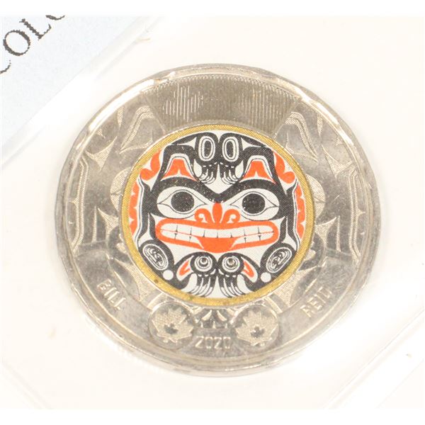 2020 BILL RIED, $2.00 CANADIAN COIN, COLOURS.