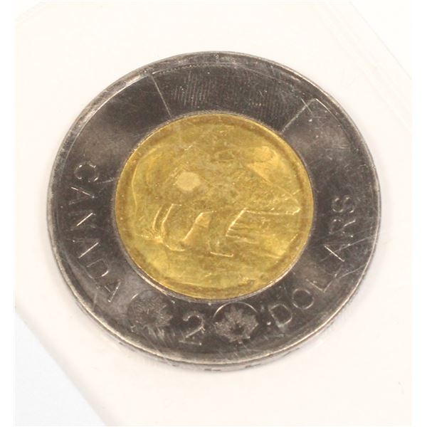 2022 $2.00 CANADIAN COIN, BLACK BORDER.