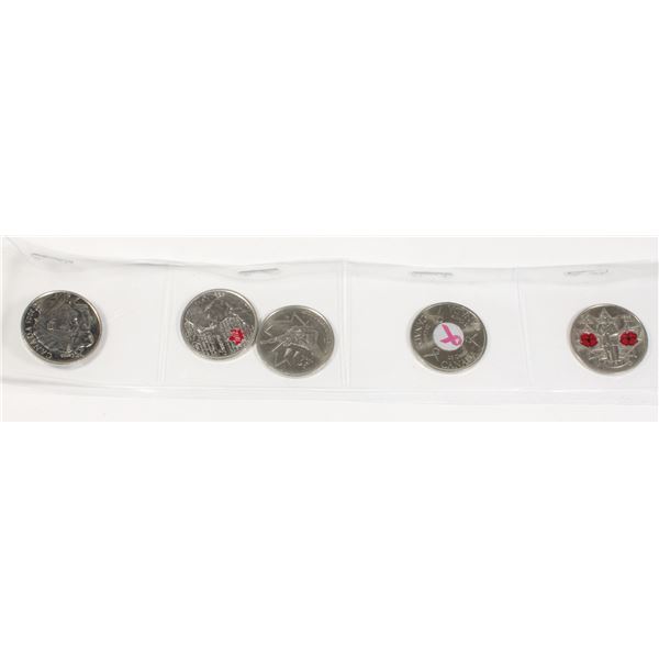 1 SET 5 - CANADIAN QUARTERS, COLOURS.