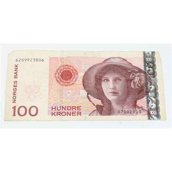 100 NORWEGIAN KRONER BANK NOTE
