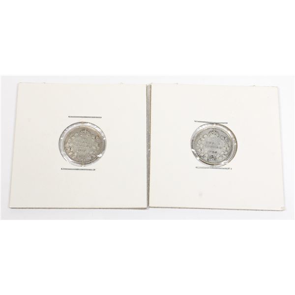 1919 AND 1920 CANADA SILVER 5 CENT COINS