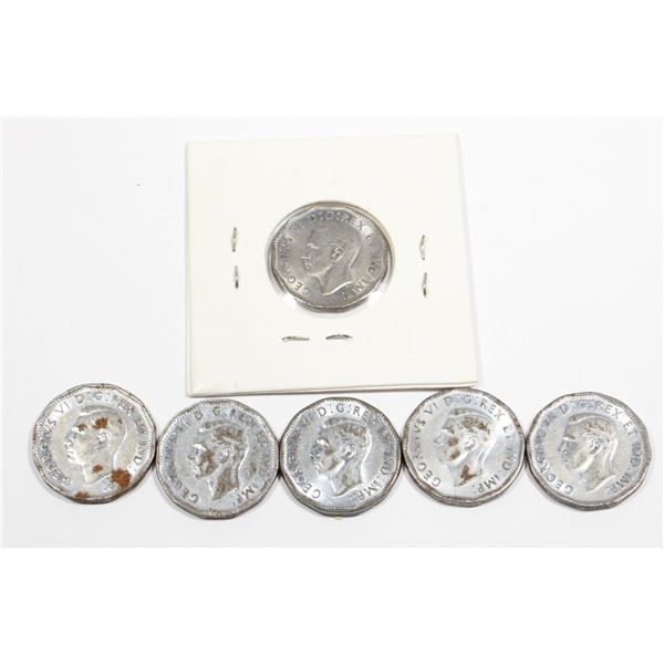 SIX 1944 CANADIAN VICTORY NICKELS
