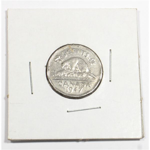 1947 CANADIAN NICKEL, DOT VARIETY