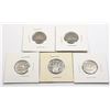 Image 1 : 1946,56,56,57,59 CANADIAN 5 CENT COINS