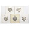 Image 2 : 1946,56,56,57,59 CANADIAN 5 CENT COINS