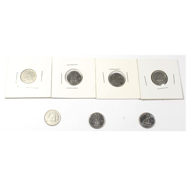 MIXED LOT OF CANADIAN DIMES YEARS RANGE FROM