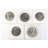 Image 2 : FIVE 1969 CANADIAN DOLLAR COINS