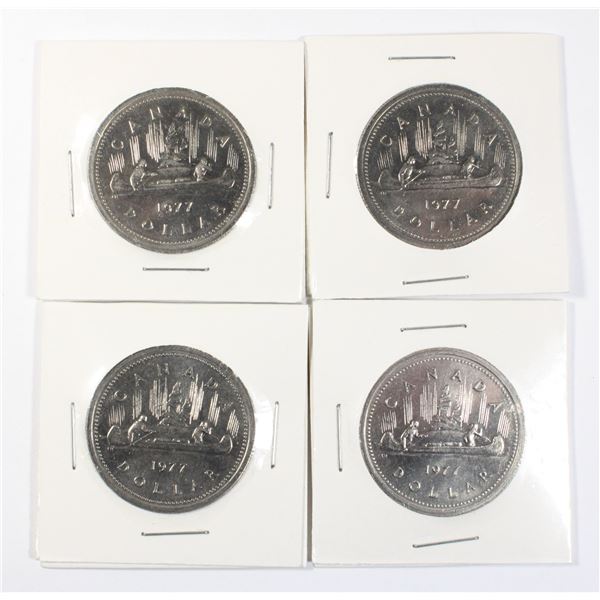 FOUR 1977 CANADIAN DOLLAR COINS