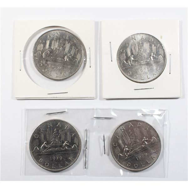 FOUR 1979 CANADIAN DOLLAR COINS