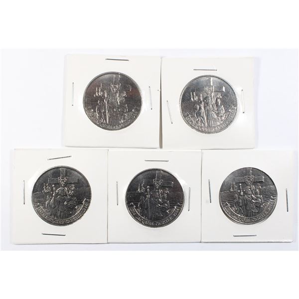 FIVE 1984 CANADIAN DOLLAR COINS