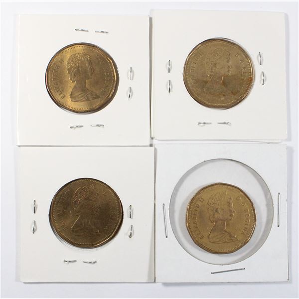 FOUR 1987 CANADIAN DOLLAR COINS