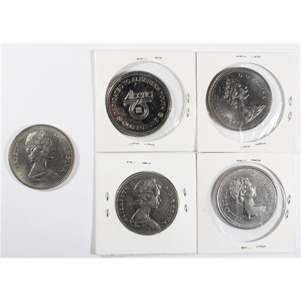 4 ASSORTED YEARS CANADIAN DOLLAR COINS
