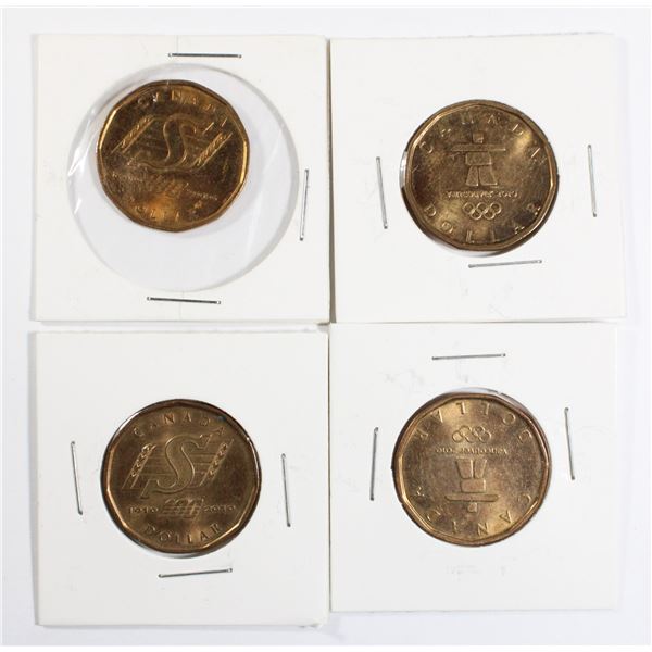 FOUR 2010 CANADIAN DOLLAR COINS