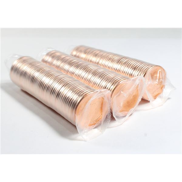 2012(M) ROYAL CANADIAN MINT 3 ROLLS OF PENNIES