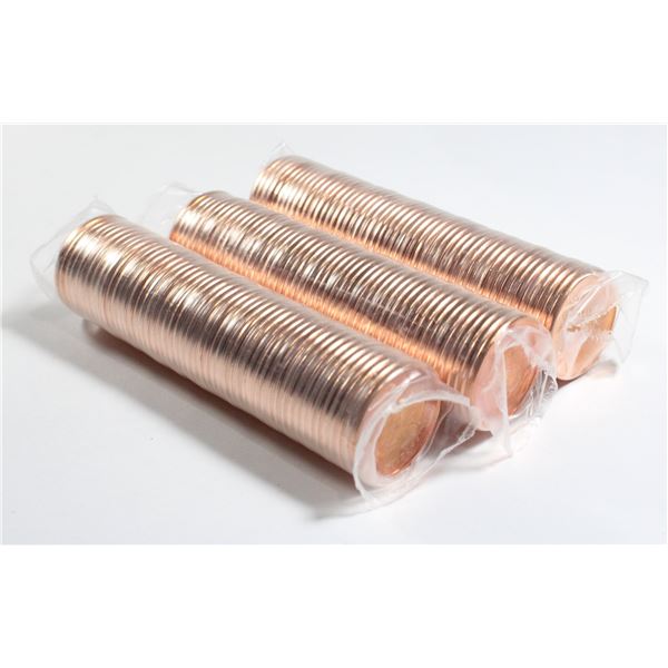 2012(M) ROYAL CANADIAN MINT 3 ROLLS OF PENNIES