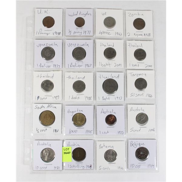 20 COINS 12 COUNTRIES