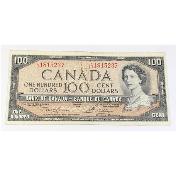 1954 CANADIAN $100 BANK NOTE
