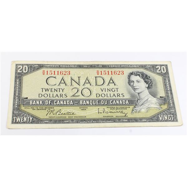 1954 CANADIAN $20 BANK NOTE