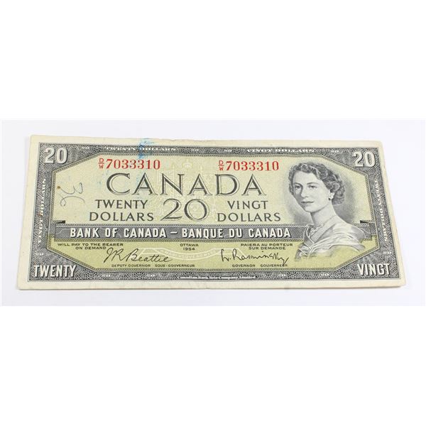 1954 CANADIAN $20 BANK NOTE