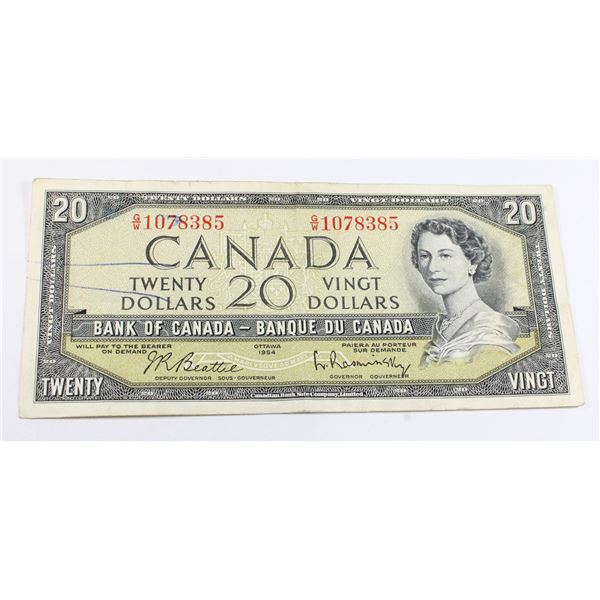 1954 CANADIAN $20 BANK NOTE