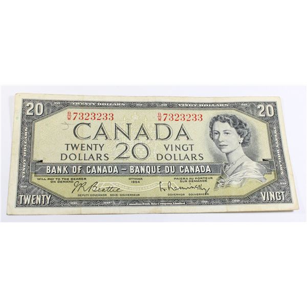 1954 CANADIAN $20 BANK NOTE