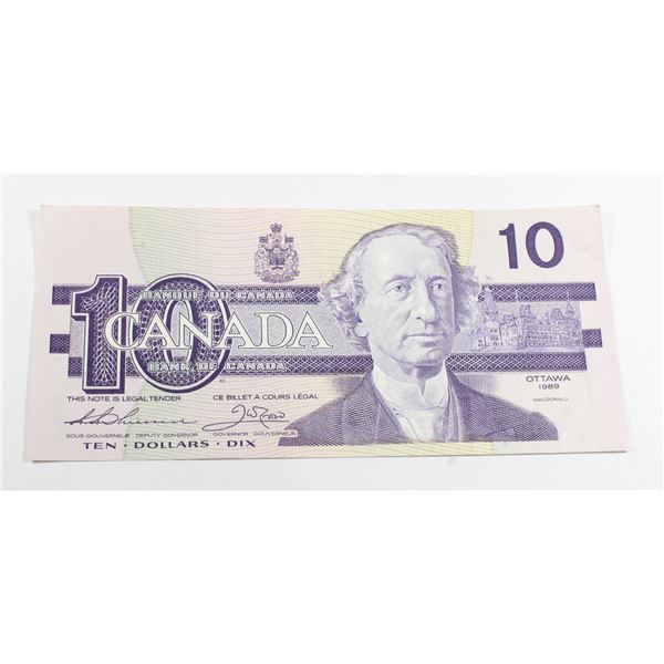 1989 CANADIAN $10 BANK NOTE